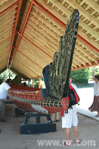 Maori waka taua (war canoe) at Waitangi